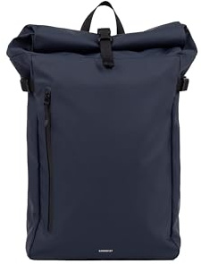 Sandqvist Stream Slim Rolltop Backpack 16”, 26L, Navy, Waterproof Laptop Backpack, 16 Laptop Compartment, Recycled Materials