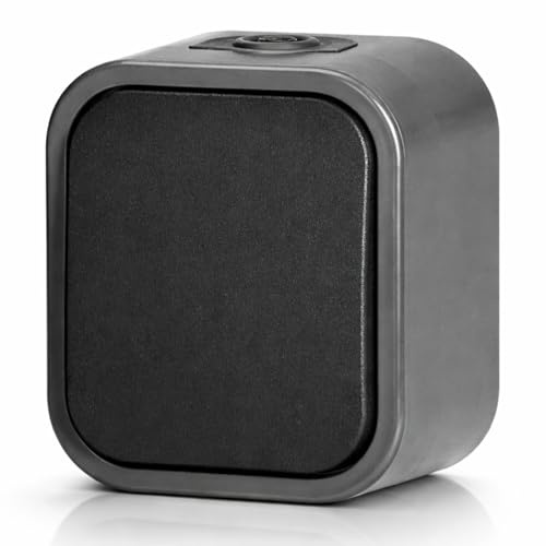 Aufputz Taster, Klingeltaster IP54, Serie SPX grau-schwarz