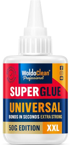 WoldoClean Colle Instantanée Universelle Gel 50g Extra Forte Multiusage | colle plastique, caoutchouc, métal, bois, céramique, cuir, réparation rapide
