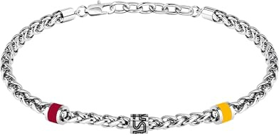 Clondo Armband für Herren und Damen, AS Rom, aus Stahl, offizielle Kollektion, elegantes und sportliches Accessoire mit Logo, Geschenkidee für Fans – verschiedene Modelle erhältlich, Taglia Unica
