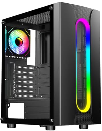 EZZTECH Gaming PC Tower i7 16GB RAM GT 730 2GB 256GB SSD 1TB HDD | RGB gaming case, WiFi dongle included, Windows 11 Pro. Entry-level gaming PC for gaming, work, study and home use.