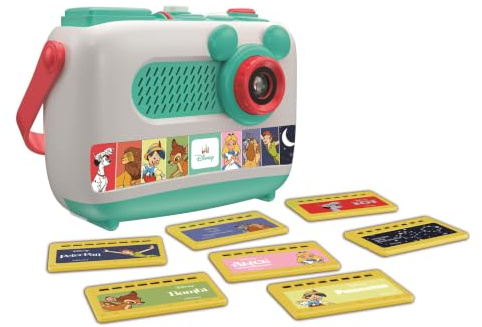 Clementoni - Proyector Cuenta Cuentos Plus Disney - Juguete Infantil Interactivo Musical, Incluye 7 Historias Proyectadas, Melodías para Dormir y Asa de Transporte - 55668