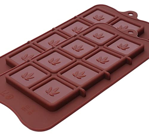 Marijuana Leaf Chocolate Bar Silicone Candy Mold Trays, 2 Pack
