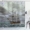 ABAKUHAUS Alt Duschvorhang, Ozean im Wellen-Regensturm, mit 12 Ringe Set Stielvoll Modern, 175x200 cm, Blaugrau Umbrabraun Grau