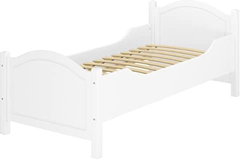 Erst-Holz®Hohes Seniorenbett Weiß 100 x 200 mit Federleisten
