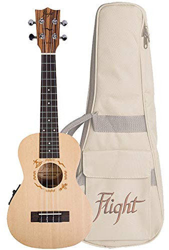 DUC525CEQ Concert Electro Ukulele -Solid Top Zebra