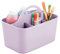 mDesign tragbarer Organizer – kleine Aufbewahrungsbox für Bastelsachen und Nähutensilien – Aufbewahrung für Stifte, Knöpfe, Scheren und Farben – helllila
