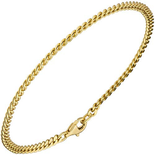 Jobo Herren Damen Panzer-Armband aus 8 Karat 333 Gold massiv 3,3 mm 21 cm