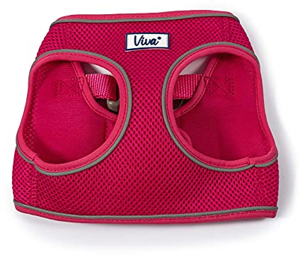 Ancol Viva Step In Dog Harness in Pink - Breathable Reflective Band Weatherproof Pet Accessory - Comfort Puppy Walking Leash - 41-47cm S/M