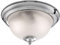 Polished Chrome & Frosted Ribbed Glass Bathroom Vintage Round Flush Ceiling Light 290mm | 2 x E14 SES Lamp Bulbs Required (Not Included) | IP44 Rated | Suitable for Outdoor Use