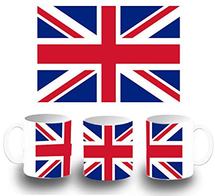 MERCHANDMANIA TAZA BLANCA BANDERA INGLATERRA LONDRES color mug