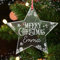 howson london Personalised Xmas Tree Decoration Engraved Gift Bauble Heart Round Tree Star Shape For Couples Or Families (STAR 1)