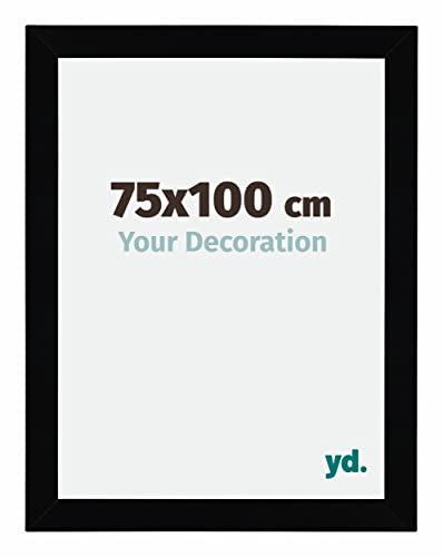 Your Decoration - Bilderrahmen 75x100 cm - Schwarz Hochglanz - Billderrahmen aus MDF mit Acrylglas - Antireflex - 75x100 Rahmen - Mura