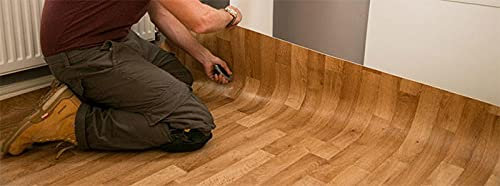 Sol en vinyle pour installation sur rouleau - Sol PVC décoratif pour maison, cuisine, salle de bain, salon - Sol effet bois - Sol PVC Cerisier - Sol PVC (140_x_300_CM, Bois Cerisier)