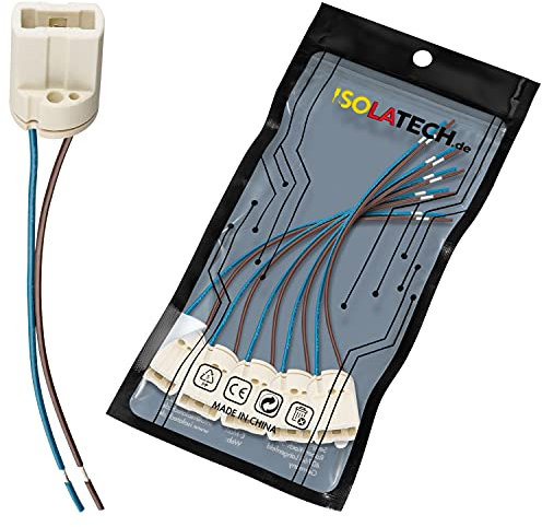 ISOLATECH 5Stk G9 Keramikfassung Mini LED Energiesparlampen (max.250V/2A) Leuchtmittel Konverter Home Installation Einbau Decke Beleuchtung Sockel Halterung Küche Badezimmer hitzebeständig