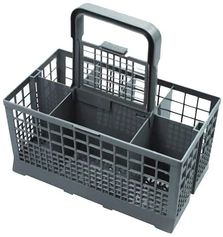 EuroStore07® CESTELLO PORTA POSATE LAVASTOVIGLIE COMPATIBILE CON Bos-ch, Hotpoi- nt, Sieme-ns, Sm-eg, Grigio, 24 x 13.5 x 12.5 cm
