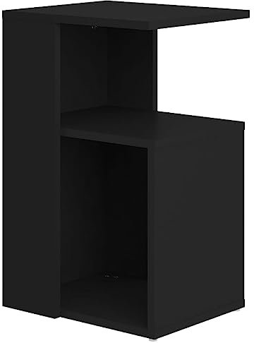 vidaXL Beistelltisch mit Stauraum Couchtisch Wohnzimmertisch Sofatisch Kaffeetisch Anstelltisch Tisch Wohnzimmer Schwarz 36x30x56cm Holzwerkstoff