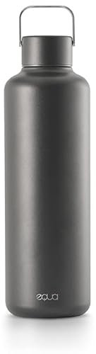 EQUA Timeless Trinkflasche, Edelstahl, 1000ml, BPA-frei, auslaufsicher, haltbar, multifunktional, dunkel