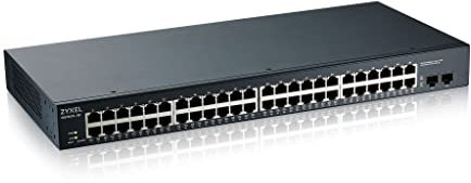 Zyxel 48-porte Gigabit Switch | Gestione Smart | Montaggio in rack con 2 porte SFP | VLAN, IGMP, QoS | Garanzia a vita [GS1900-48]