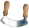 Wiegemesser von Heisenberg mit 1 Klinge aus Edelstahl und zwei Holzgriffen - zum bequemen und effektiven Zerkleinern von Gewürzen, Küchenkräutern und Gebrauchspflanzen