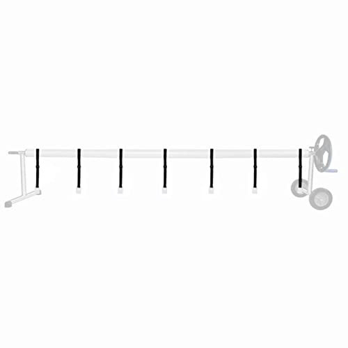 Pool Solar Roller Attachment Kit Swimming Pool Sun Visor Mounting Accessories Set 8-Piece Pool Straps and Clips Set Solar Roller Straps for Above Ground Pools