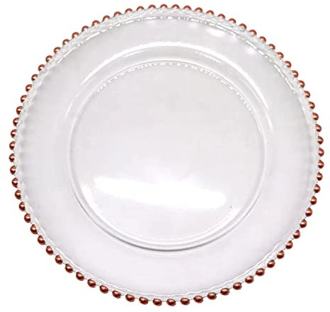 WedDecor 33cm Round Charger Plate, 1pc Charger Plate, for Centerpiece Presentation Dinner Plate Set, Weddings, Banquets, Christmas Parties Table Decorations, Rose Gold