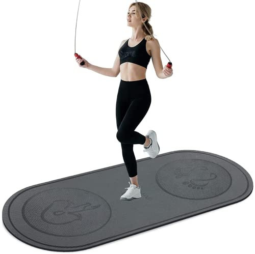 Springseil-Matte, 180,3 x 78,7 cm, Breite und Verlängerung, rutschfeste Springmatte für drinnen und draußen, für Zuhause, Fitnessstudio, Betonspringseil, Pad