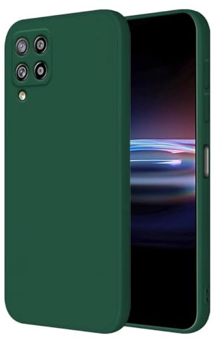 HONLEN Coque pour Samsung Galaxy A22 4G / M22 4G / M32 4G Protection Étui, (6.4 inches) Liquide TPU Silicone Case Anti Rayures Ultra Mince Souple Cover en Silicone Vert foncé