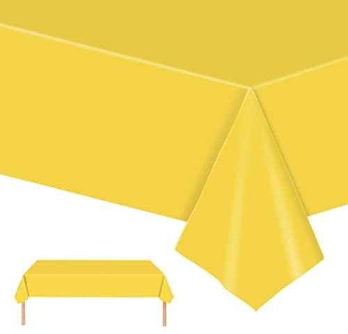 Gelbe Tischdecken 137x274cm Kunststoff Rechteck Tischdecken,wasserdichte Kunststoff-Tischdecken für Tische im Indoor und Outdoor Partys,Geburtstage, Hochzeiten,Haushalt Partyzubehör