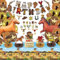 Cowboy Party Dekorationen - Happy Birthday Banner, Luftballons, Pferdeballons, Cupcake Toppers, Waben Centerpieces für Geburtstag Dekorationen Zubehör