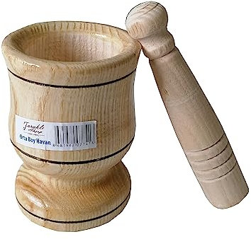 Mörser mit Stößel aus Buchenholz Holzmörser