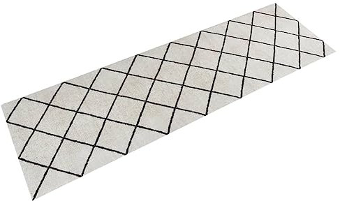 vidaXL Küchenteppich, Küchenläufer rutschfest Waschbar, Teppich Läufer für Küche, Teppichläufer Maschinenwaschbar, Quadrat 60x180cm Samt