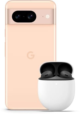 Google Pixel 8 – Unlocked Android Smartphone with Advanced Camera, 24-Hour Battery and Powerful Security – Rose, 128GB + Pixel Buds Pro Wireless Earbuds - Charcoal
