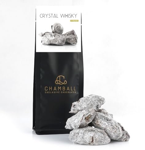 Trufas de Chocolate Belga con Whisky Cubiertas de Azúcar Glass, 7 Trufas de belorado Premium, Trufas Magicas y Rocas de Chocolate, Ideal para Disfrutar como Pack Chocolates para Regalar de CHAMBALL