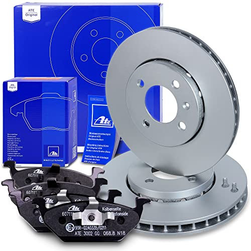 ATE Bremsenset Vorderachse inkl. Bremsscheiben vorne Ø 256 mm belüftet und Bremsbeläge vorne Kompatibel mit SEAT Mii (KF1, KE1), SKODA CITIGO, VW LOAD UP (121, 122, BL1, BL2)