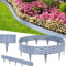 VA-Cerulean Kunststoff Rasenkante,20M Rattan-Optik Beeteinfassung,Beetumrandung Palisade,Gartenpalisade,Beetzaun,Randsteine,Grau,1 Element (L x H): 100 x 20cm,20 Stück