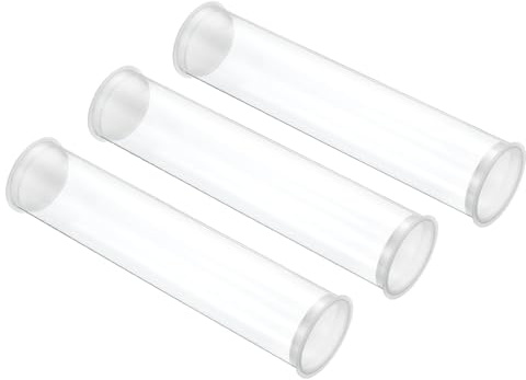 PATIKIL 7.9L x 1.7Dia Klare Aufbewahrungsröhren 3Pcs PC Plastik Transparente Hohle Runde Starre Röhre Mit Deckel Für Perlen Badesalz Container Hochzeitsparty Gastgeschenke