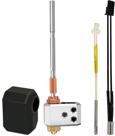 HzdaDeve Hotend für Prusa I3 MK4 Druckkopf-Heizblock 0,4 mm Düse aus gehärtetem Stahl 24 V 40 W Heizpatrone Thermistor Silikonabdeckung Extruder-Kit Druckkopf für 3D-Drucker-Zubehör-Ersatz