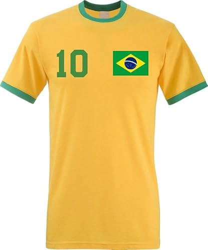 Herren T-Shirt Brasilien Trikot mit eigenem Namen + Nummer