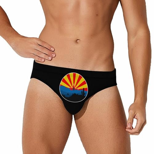 Costume da bagno da uomo con bandiera dell'Arizona, slip da surf per allenamento e balneazione