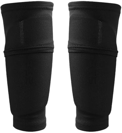 POFET Paar Fußball-Schienbeinschoner-Socken für Jugendliche, doppelte Befestigung, Schienbeinschoner-Halter, Abdeckung, atmungsaktive Schienbeinschutz-Socken