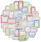 JIEYAO 100 Stück Scrapbooking Sticker, 2 Set Vintage Stempel Aufkleber Beschreibbar Journal Sticker Scrapbook Stickers Set Washi Aufkleber Scrapbook Zubehör für Tagebuch Stempel Fotoalbum Notizbuch