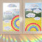 Regenbogen Fensteraufkleber, Regenbogen Fensterbilder Wolken, Suncatcher Sticker, Fensteraufkleber Vogelschutz Fensterfolie Bunt Sonnenfänger, Regenbogen Aufkleber für Glastüren Aufkleber Fensterdeko