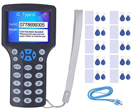 RFID-Kartenleser-Schreibgerät, NFC-Smartcard-Kopierer-Duplikator, mit HD-2,8-Zoll-Vollfarbbildschirm und USB-Anschluss, Unterstützt 10-Frequenz-Schlüsselkarte