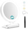 B Beauty Planet Miroir grossissant Double Face 1X/30X avec lumière, 3 Modes d'éclairage, 2000mAh luminosité Ajustable, Miroir de Maquillage de Voyage Compact et Pliable