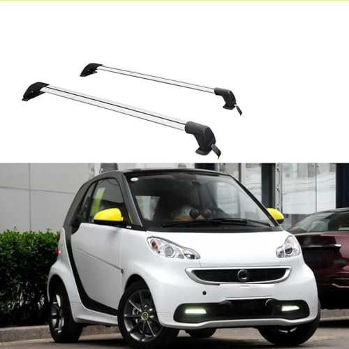 JILEIOK 2 Stück Auto DachträGer Crossbar für Smart 451 453 Fortwo 2007-2014, Dachgepäckträger Alu Relingträger Gepäckträger QuerträGer ZubehöR,2007-2014