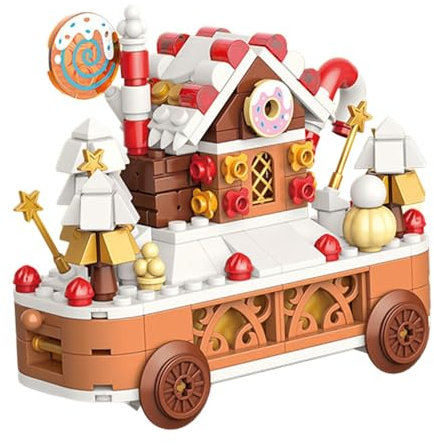 Sharplace Weihnachtsbausteine, Bausteine-Set, Spielzeug, Weihnachtsbaum-Dekorationen, Neujahrsgeschenke, DIY-Bausteine, Spielzeug-Set für, Lebkuchenhaus