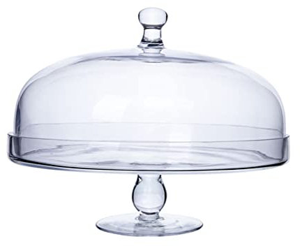 CCYENG Alzata per Dolci Europea con Coperchio a Cupola, Alzata per Cupcake in Cristallo Trasparente e Piatto da Portata, Vassoio Multifunzionale per Dessert con Piedini per Frutta da Cucina