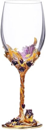 OKUMEYR Copa De Vino De Cristal Transparente Acabado De Esmalte Vaso Para Vino Tinto Para Fiestas y Reuniones Diseño Elegante y Funcional Caja De