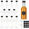 PORUPAEL 12 Pack Mini Liquor Bottles, Mini Alcohol Bottles Shot Bottles with Lids, Small Plastic Miniature Alcohol Bottles with 2 Funnels and 24 Sticker, Reusable Mini Bottles for Wine, Juice (60ml)